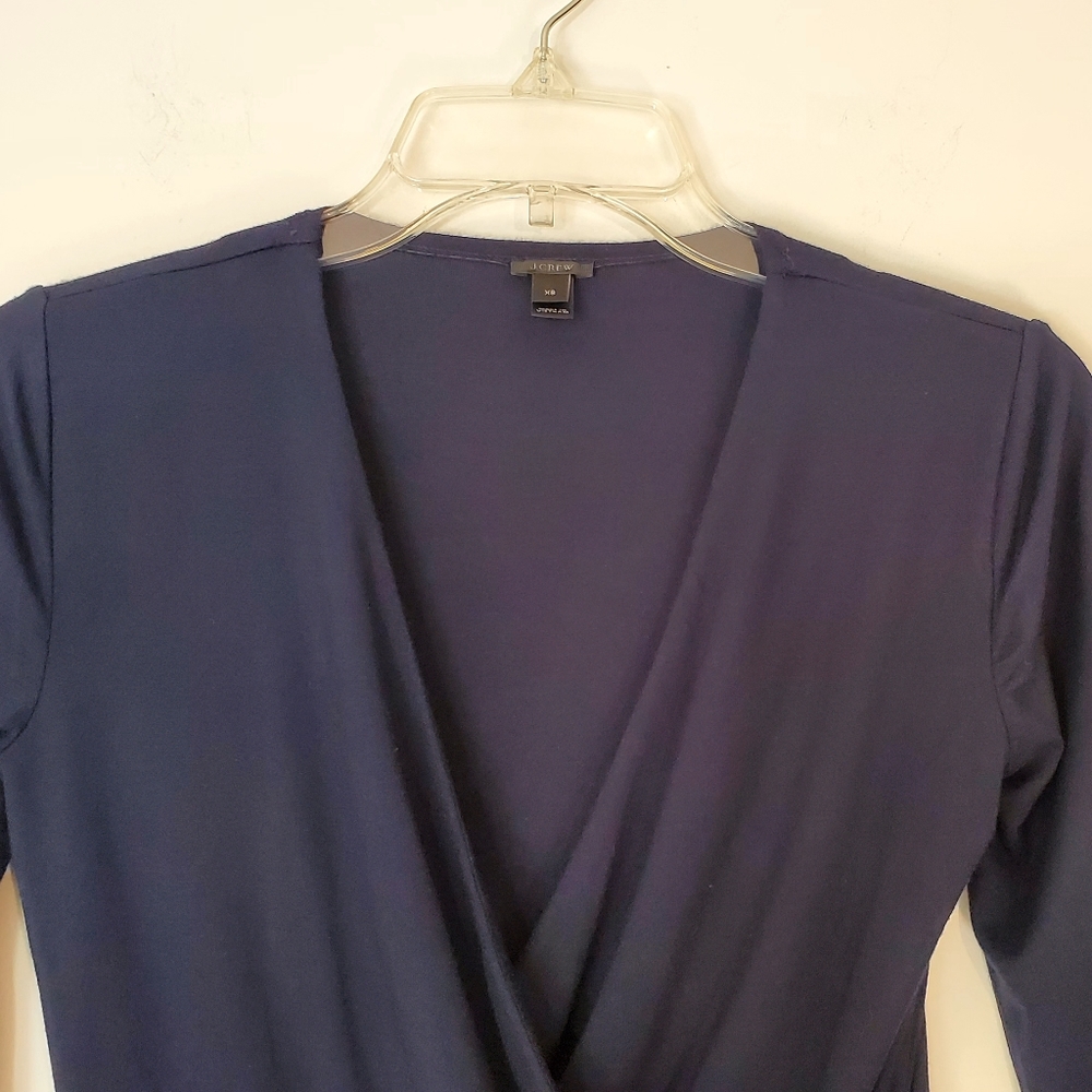 J. Crew Navy Long Sleeve Bodysuit - Picture 2 of 7